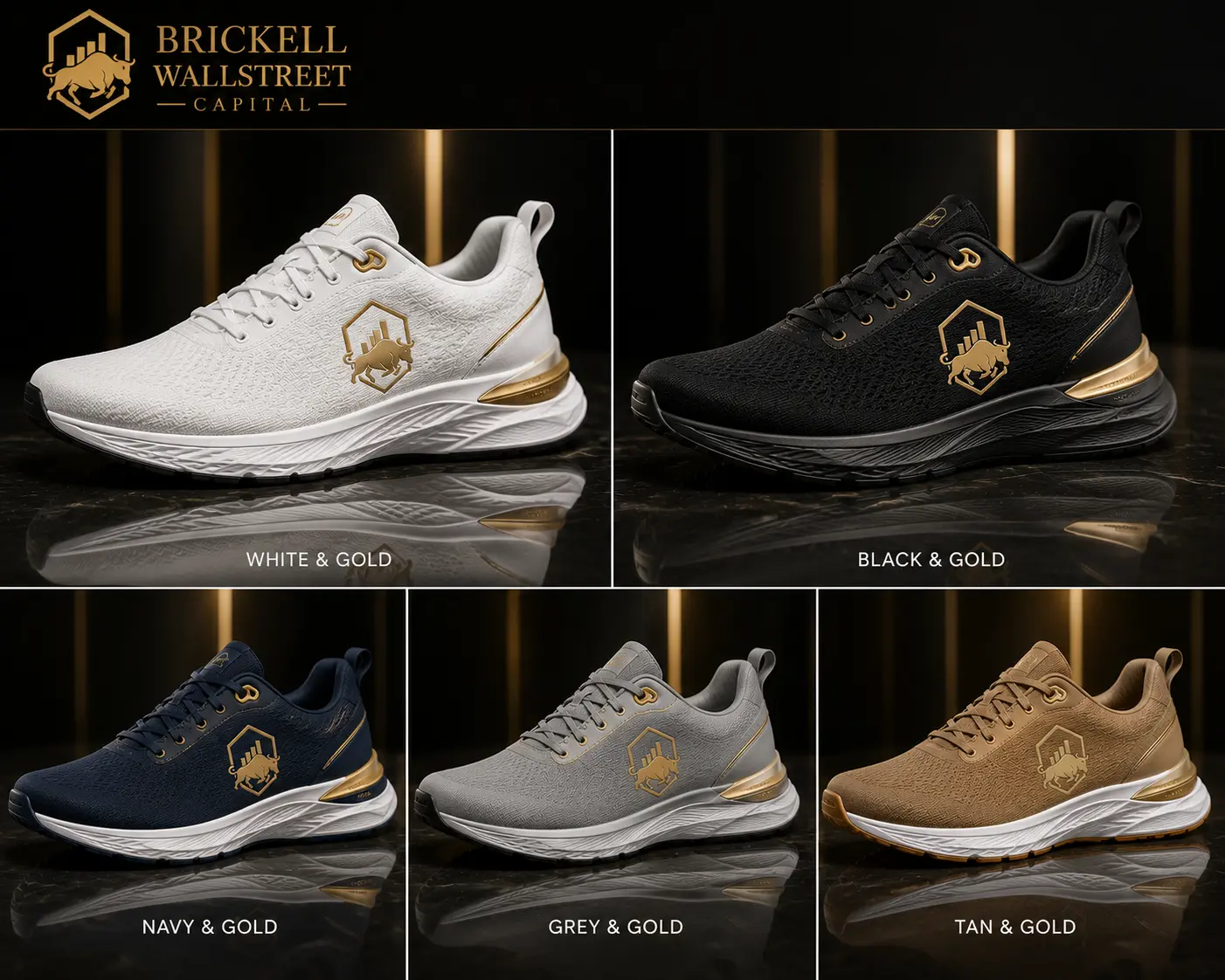 Brickell Wallstreet Signature Gold Sneakers