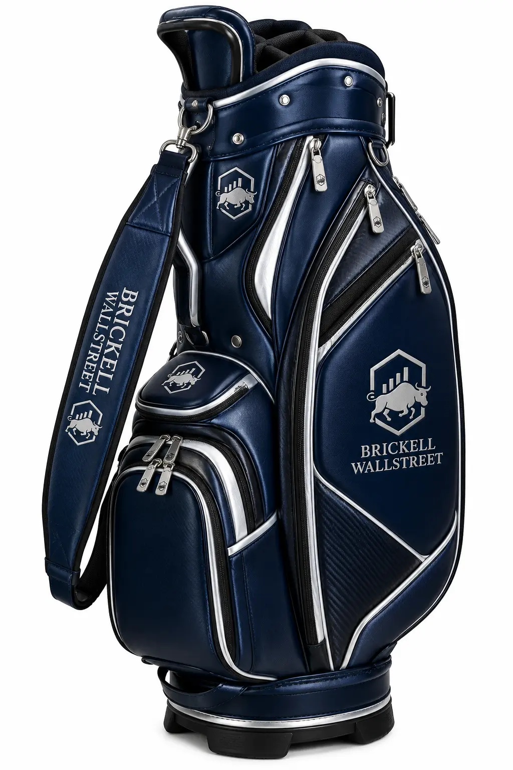 The Tour Staff Bag — Navy & Silver