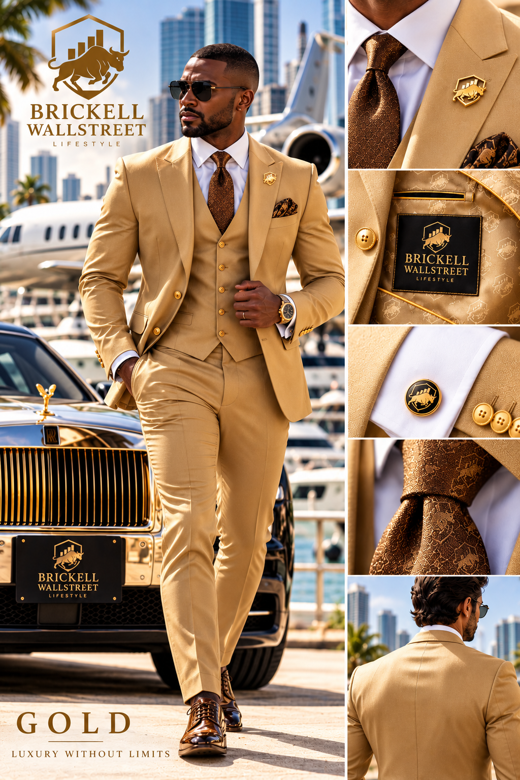 BWS gold signature suit — inspiration for a private Billionaire commission